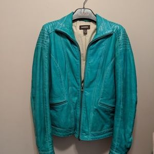 Teal Leather jacket